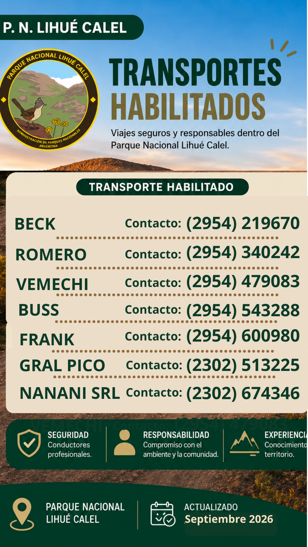 Transportistas habilitados
